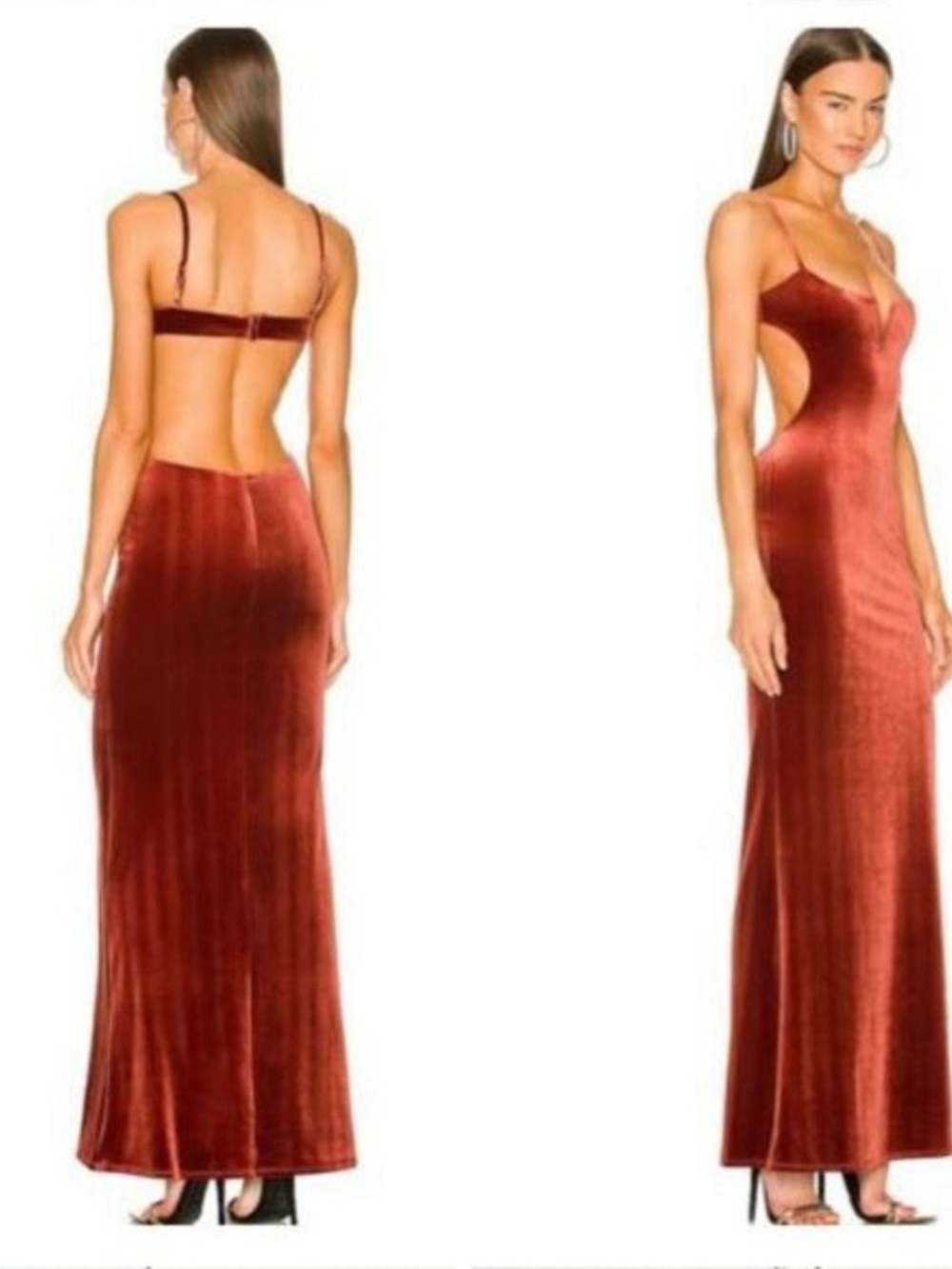 Michael Costello x REVOLVE Rowena Maxi Dress in Rust- Size Small NWT